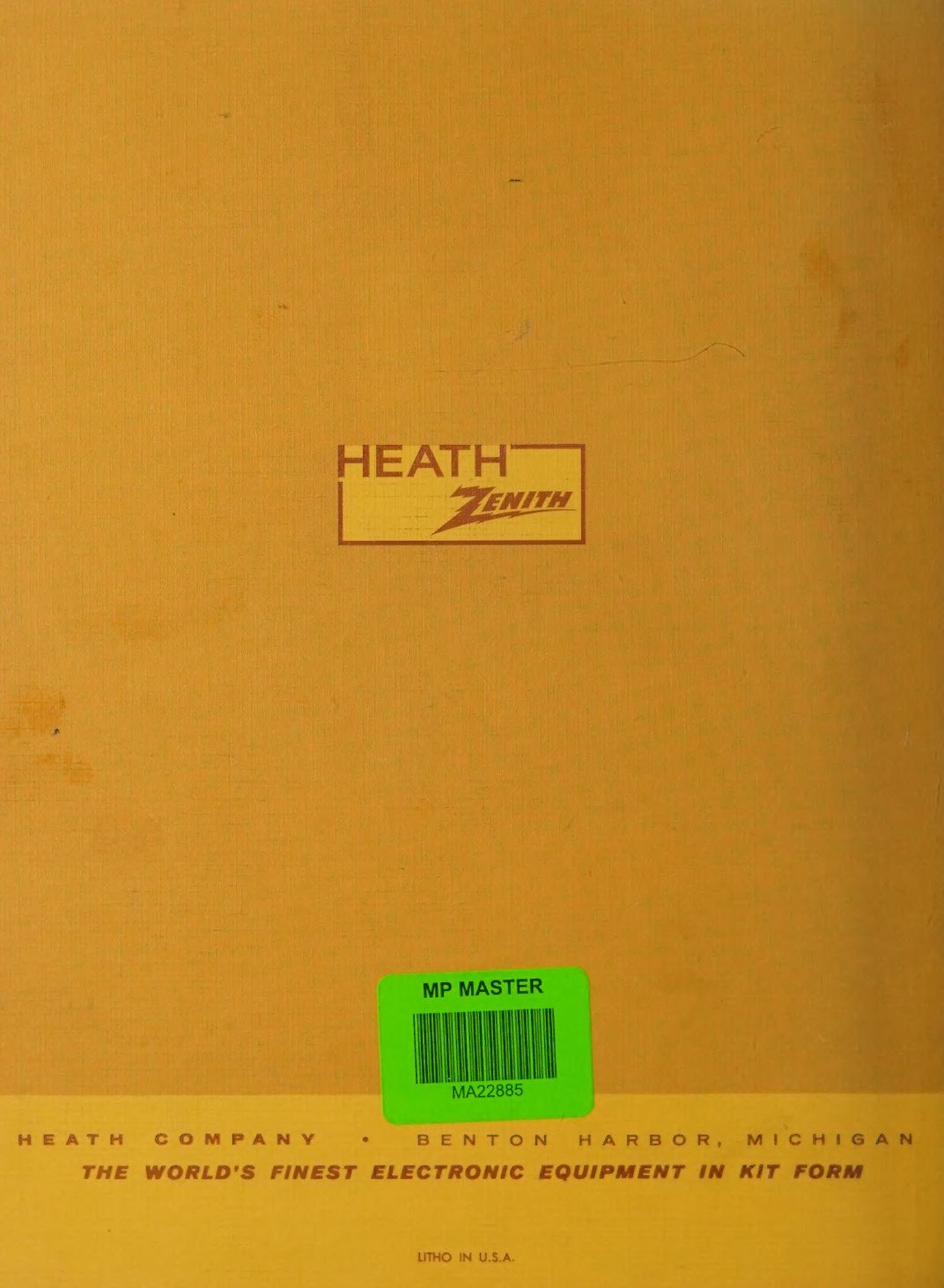 Figure 7 — The rear cover of the ET-3100 manual, printing 595-1734-06, with the Heath/Zenith logo that dates this printing to after Zenith's 1979 purchase of Heath, although the title page still carries the 1…