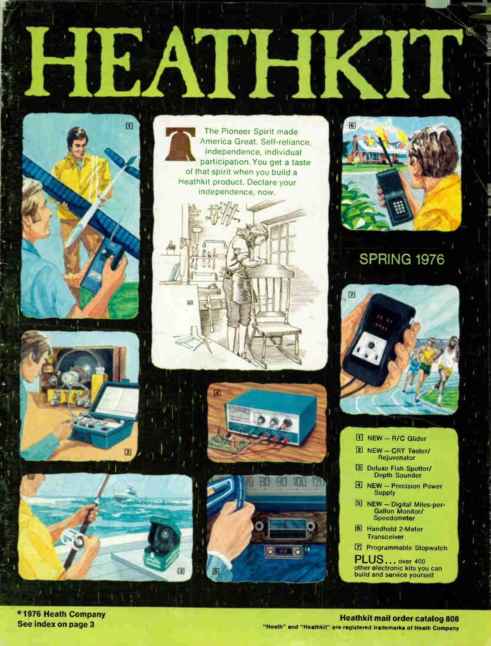 Figure 22 — The Spring 1976 catalogue, which promises "plus over 400 other electronic kits". It is the source of the "400+ kits" figure for the golden-age catalogue. That year Heath's sales reached a record $9…