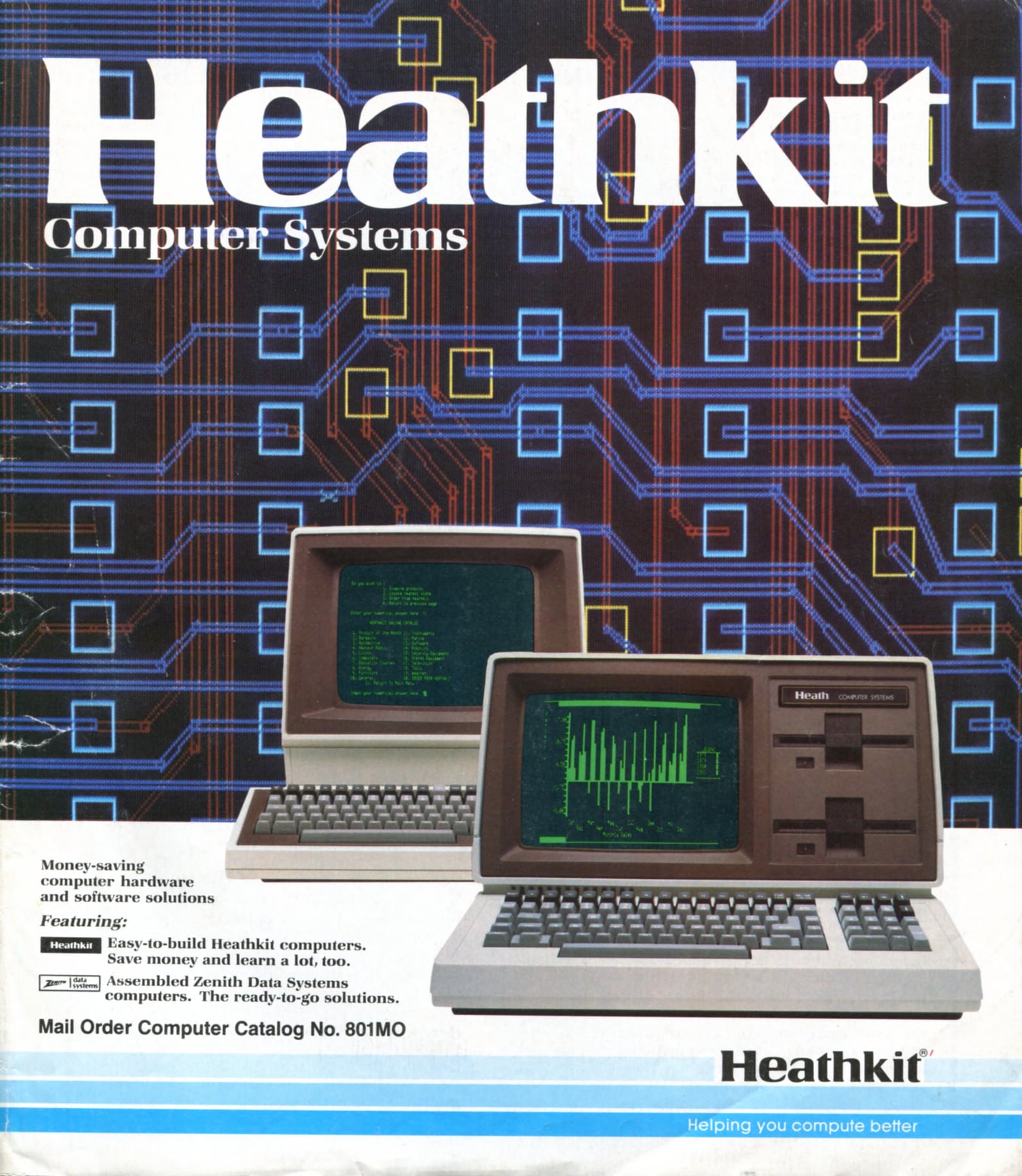 Figure 18 — The separate Heathkit computer catalogue No. 801MO (c. 1982), offering "easy-to-build Heathkit computers" and "assembled Zenith Data Systems computers" side by side. The H/Z-100 dominates the cover.