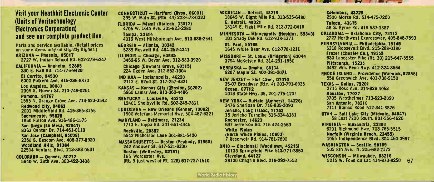 Figure 4 — Early 1980: "Visit your Heathkit Electronic Center (Units of Veritechnology Electronics Corporation)". This is the earliest catalogue examined that names the new store company.