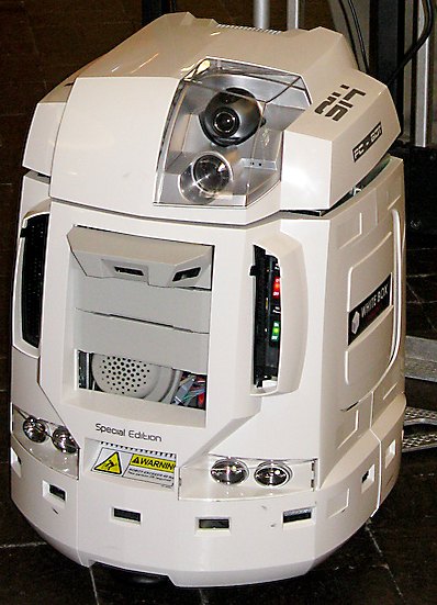 Figure 9 — A White Box Robotics 914 PC-BOT, "Special Edition," the platform the HE-RObot was built on. The drive bays in the torso are standard PC 5.25-inch bays.