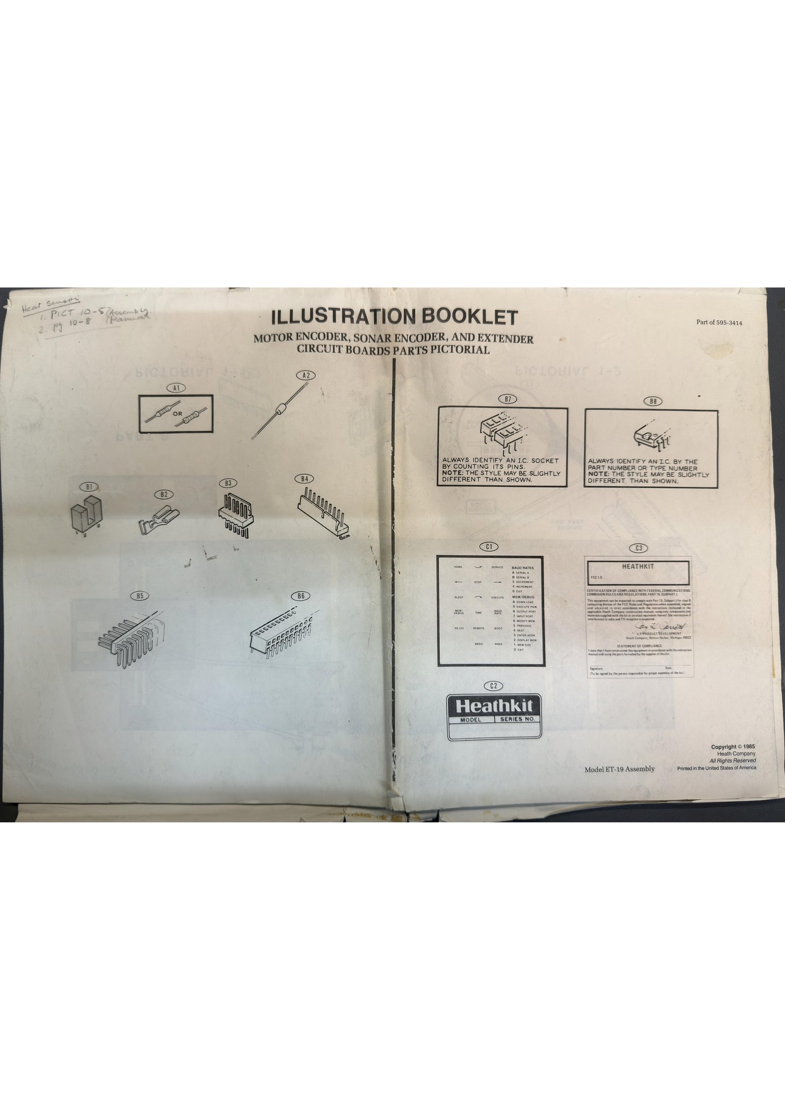 Figure 7 — The HERO 2000 illustration booklet, 595-3414, the fold-out companion to the assembly manual. This is one of the few HERO 2000 construction documents available online.