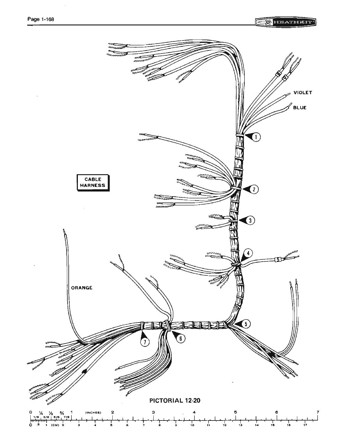 Figure 9 — The cable harness, a second pre-laced loom carrying the heavier and shielded leads, with its breakouts keyed to the chassis.