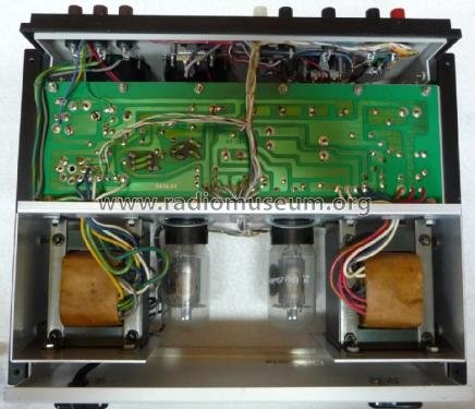 Figure 5 — Internals of an IP-2717A — electrically identical to the SP-2717A — showing the green solid-state circuit board carrying the silicon rectifiers and the ten-zener reference stack that replaced the I…