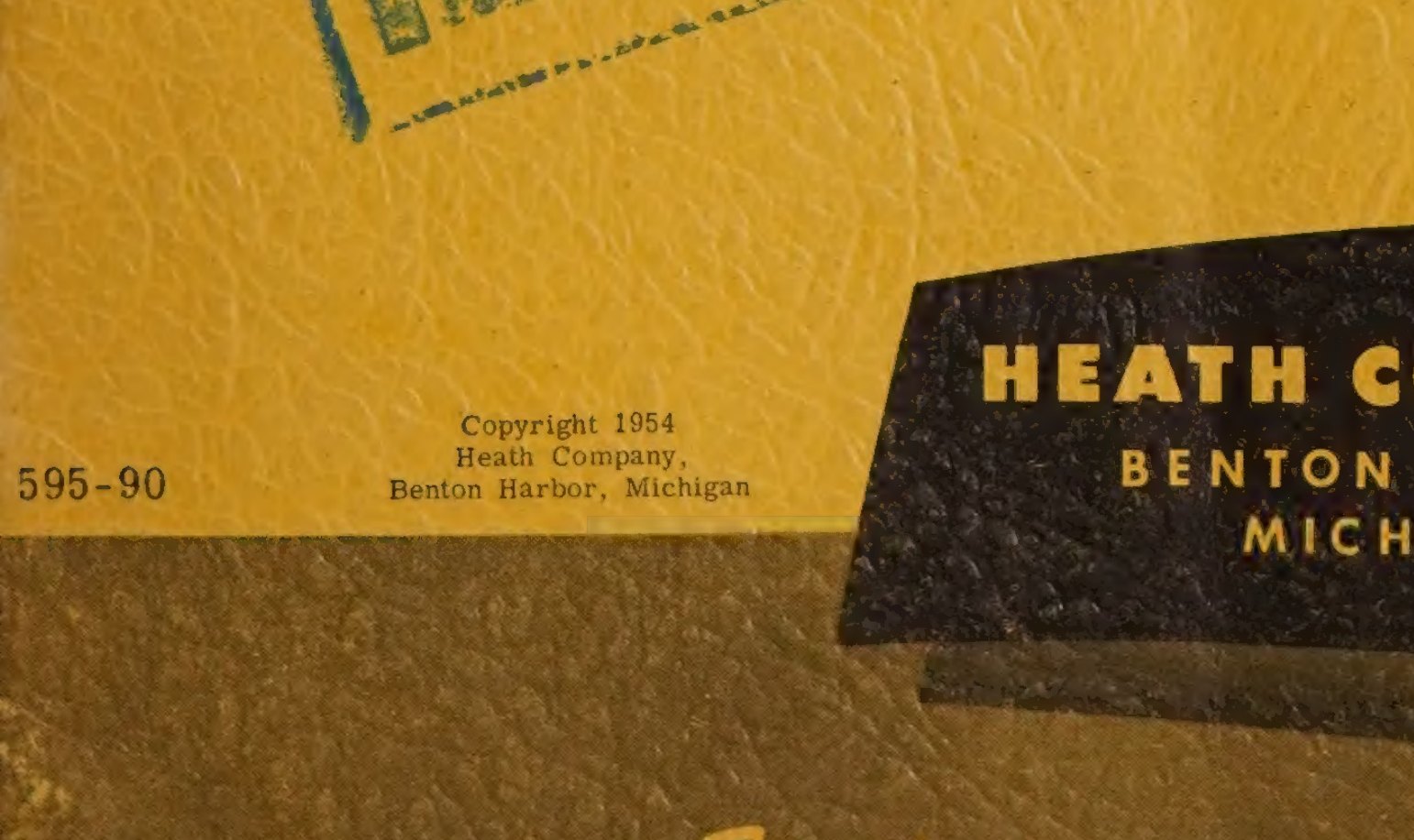 Figure 3 — The evidence that dates the first printed-circuit Heathkit: "Copyright 1954, Heath Company, Benton Harbor, Michigan", with the manual part number 595-90, on the back cover of the V-7 manual. Eckwei…